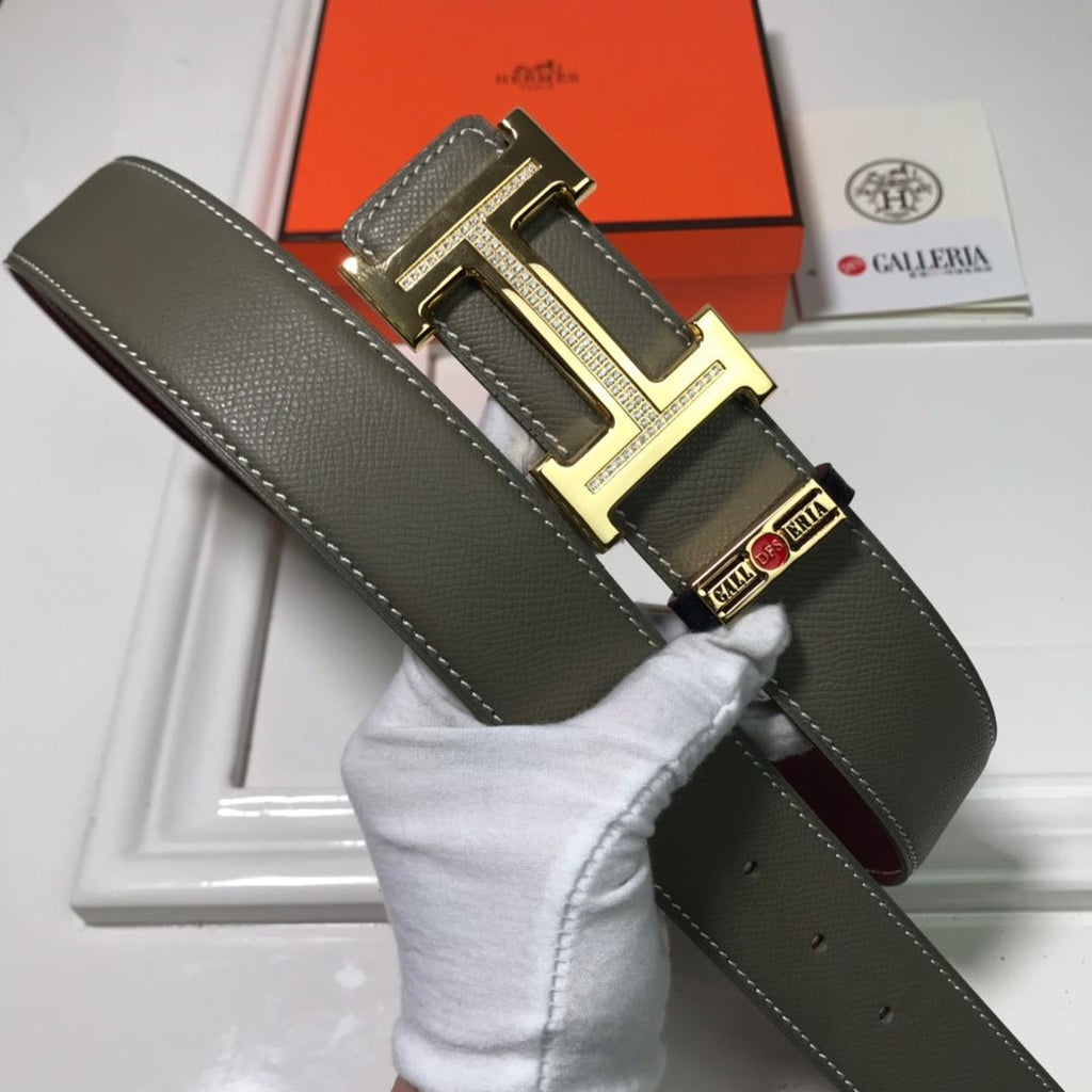 Hermes Focus Belt Buckle & Reversible Leather Strap Beige