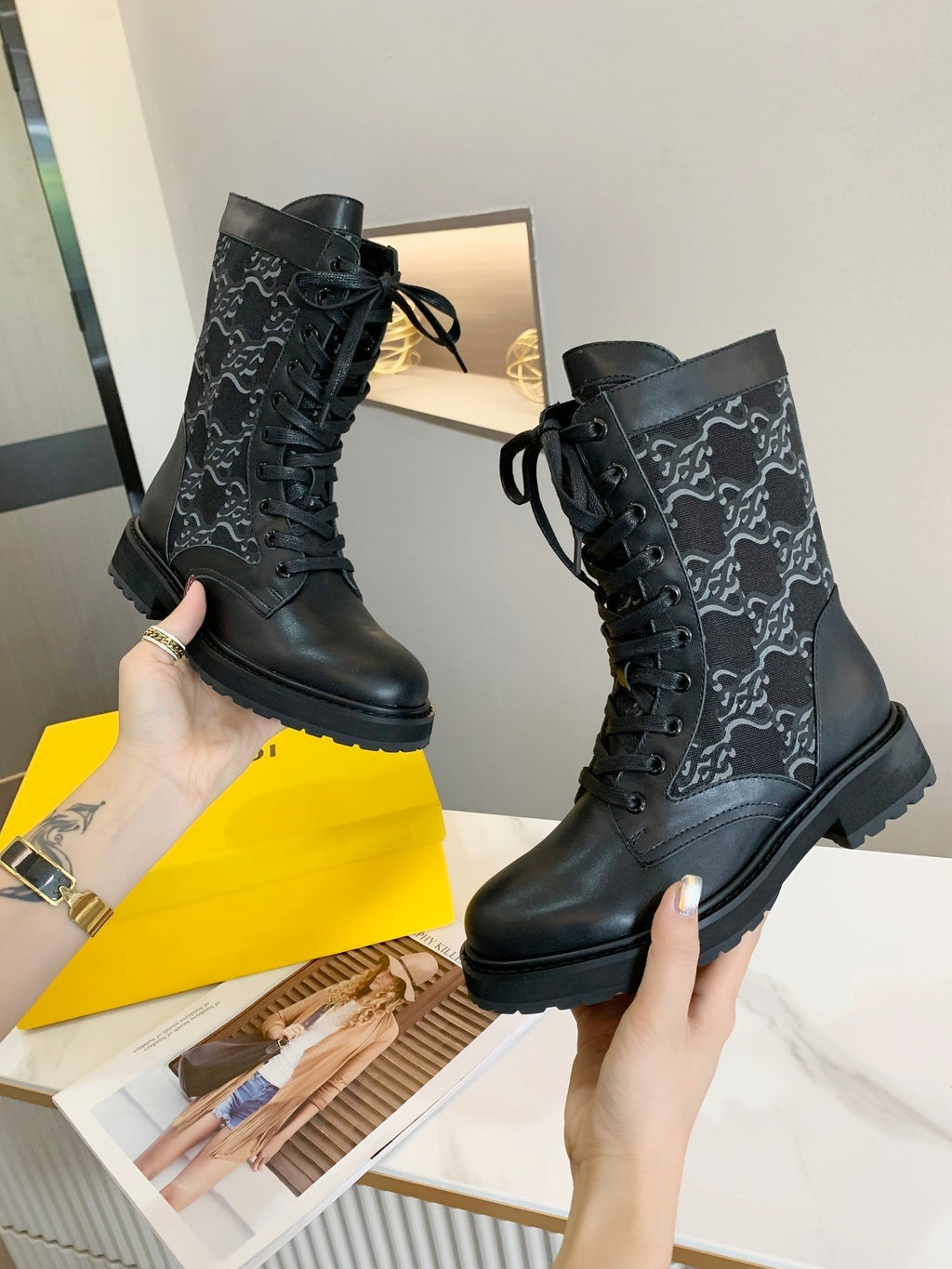 Fendi Signature Boots Black