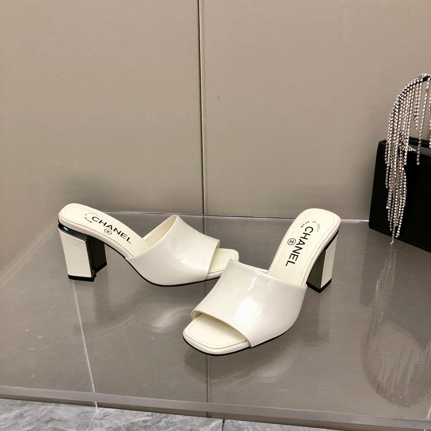 Chanel Mules White