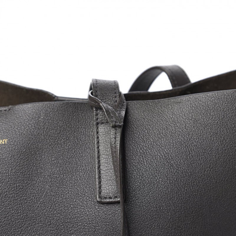 Saint Laurent Shopping Calfskin Large Dark Grey Leather Tote
