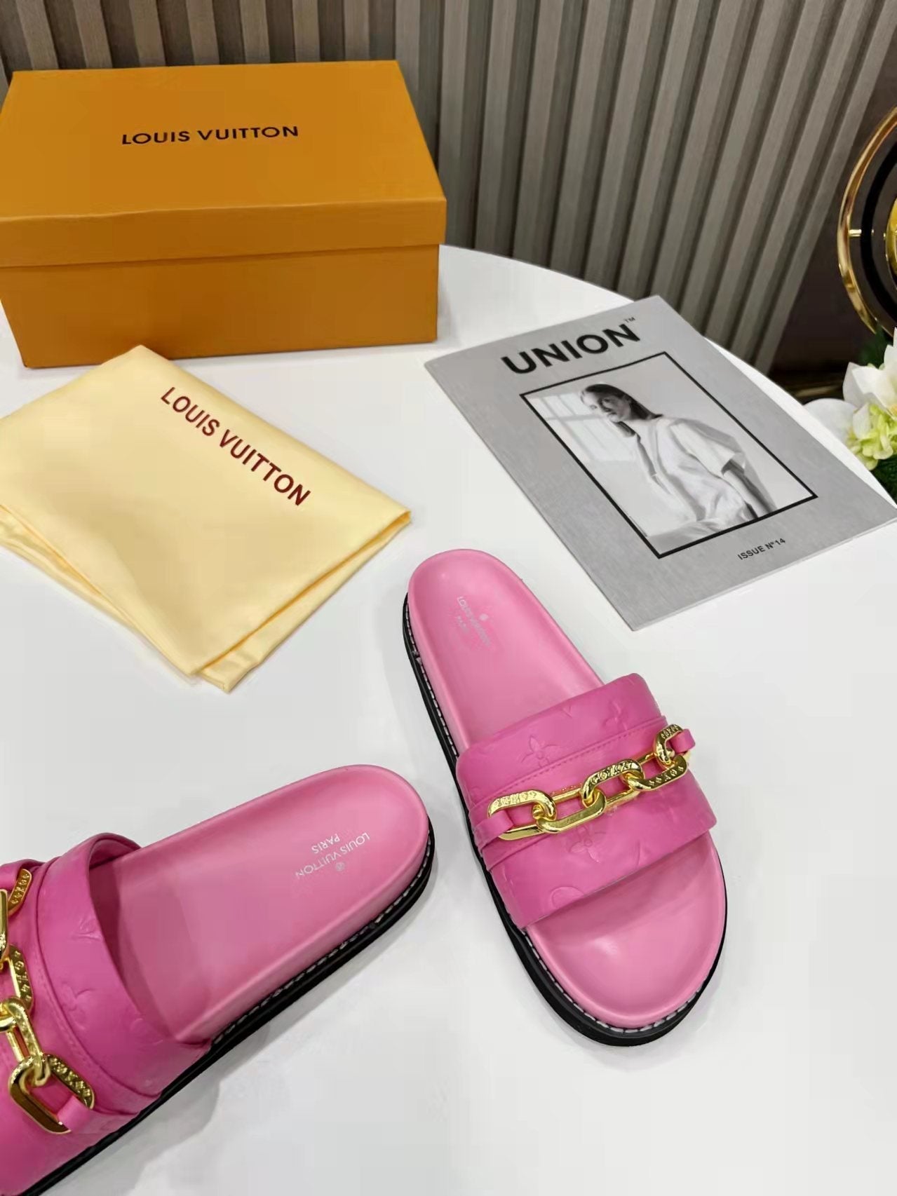 Louis Vuitton Unset Flat Comfort Mule Pink