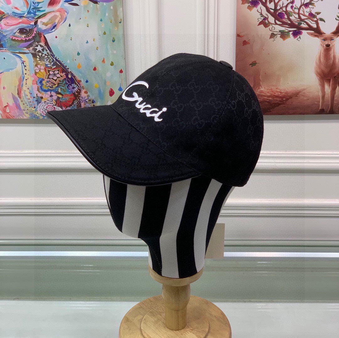 Gucci Canvas Baseball Cap with Web Black