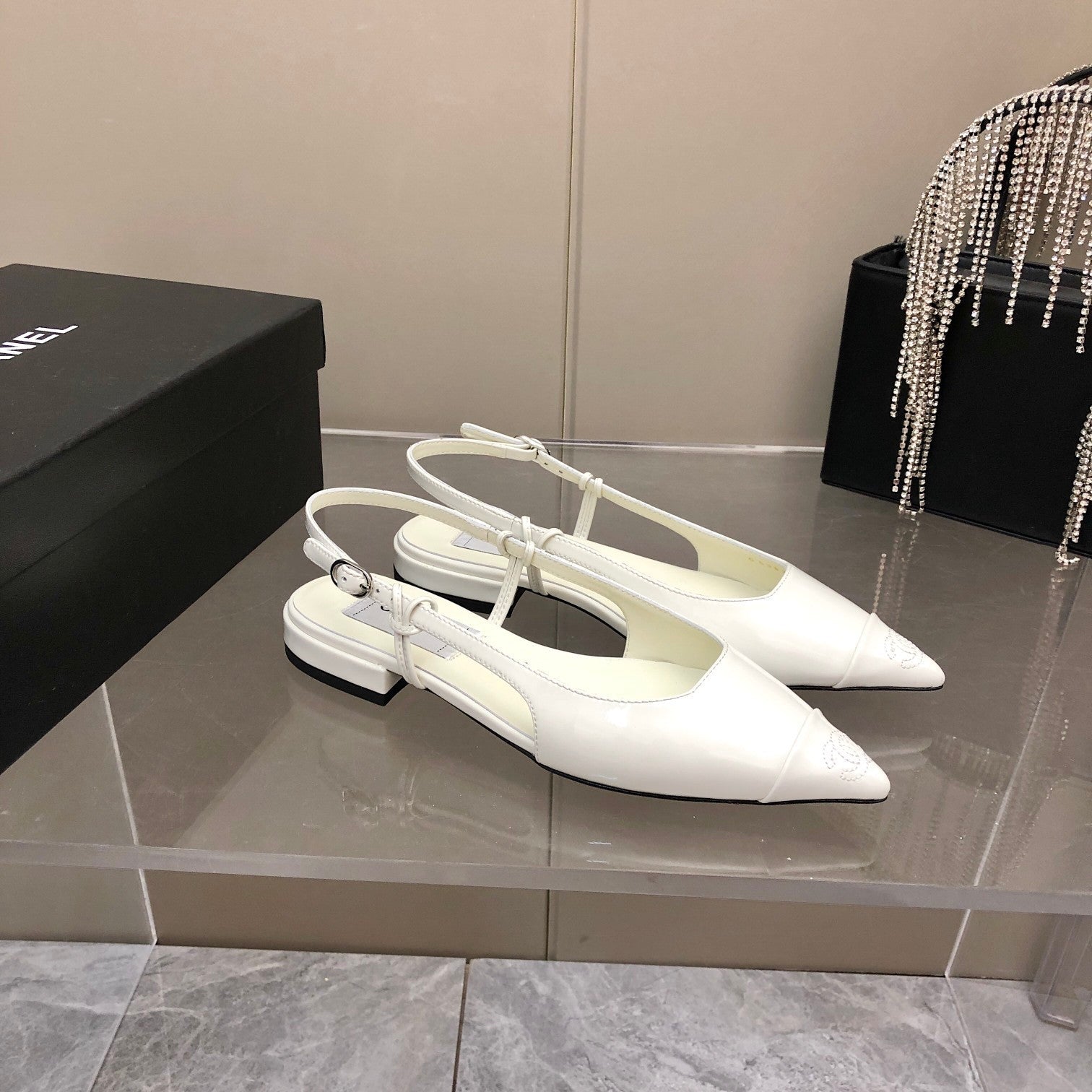 Chanel Sling Back White