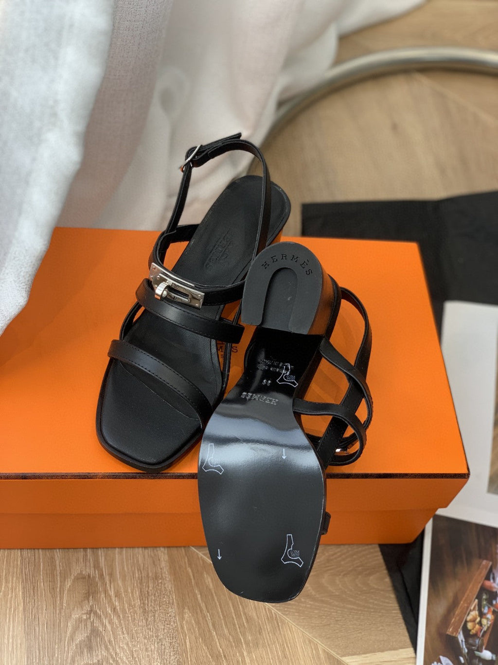 Hermes Eve 60 Sandal Black