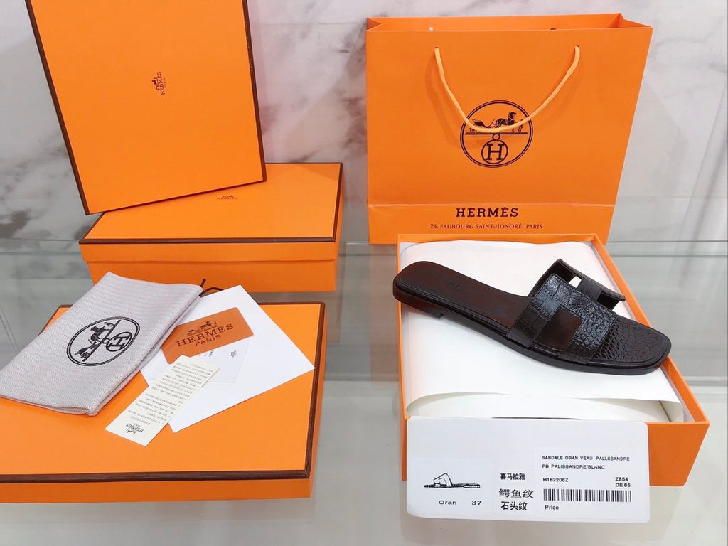 Hermes Oran Sandal Black