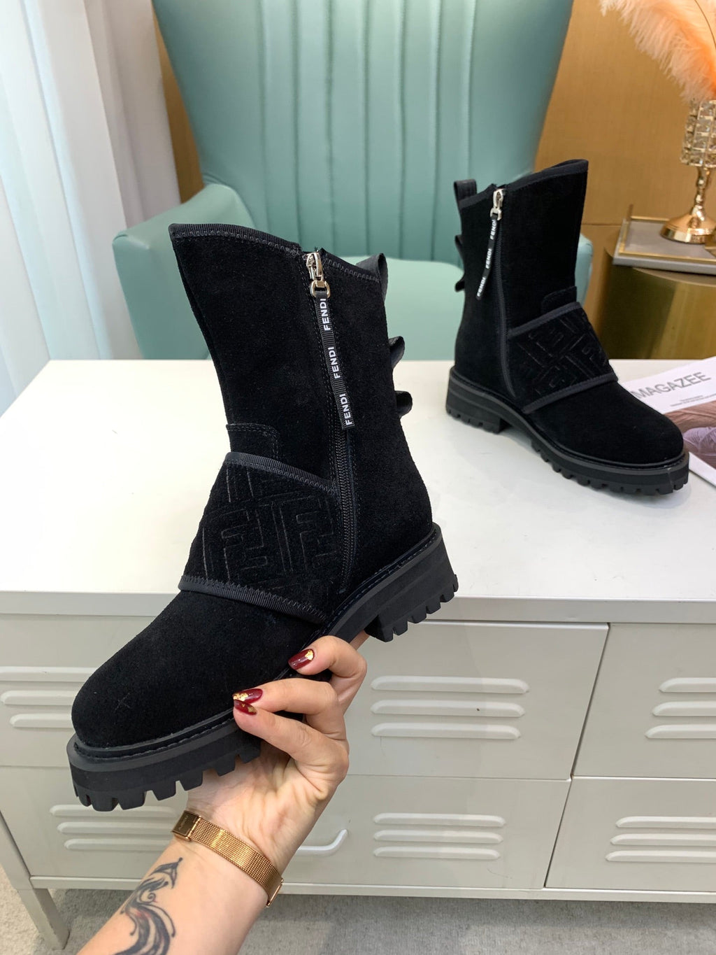 Fendi Signature Boots Black