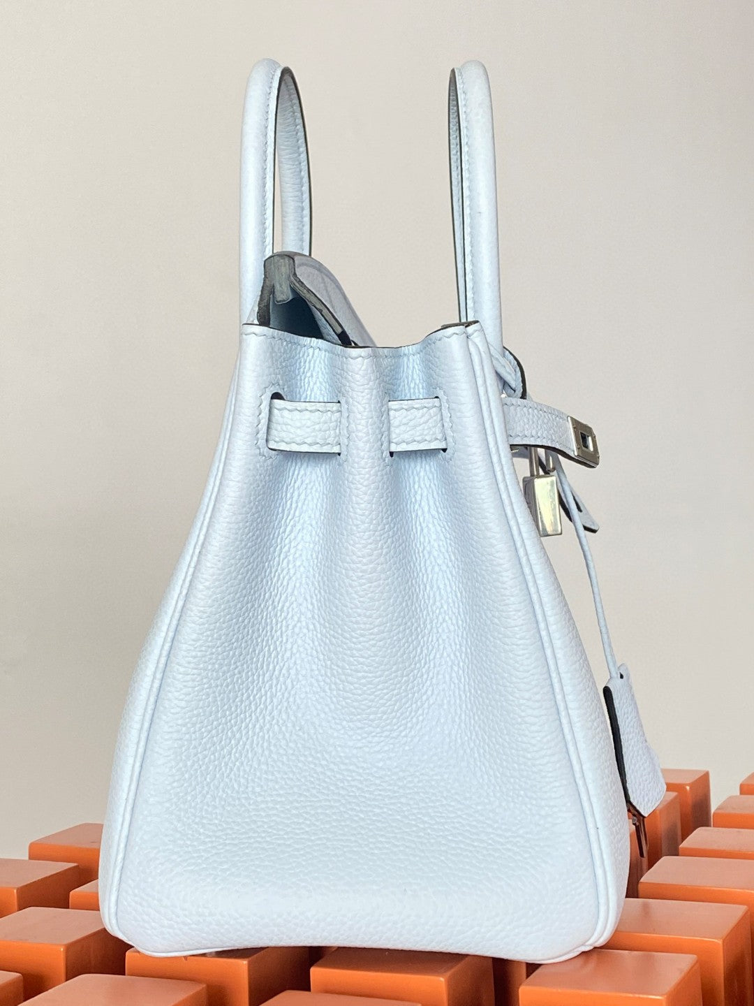 Hermes Birkin 25 Nata Swift Silver Hardware Light Blue