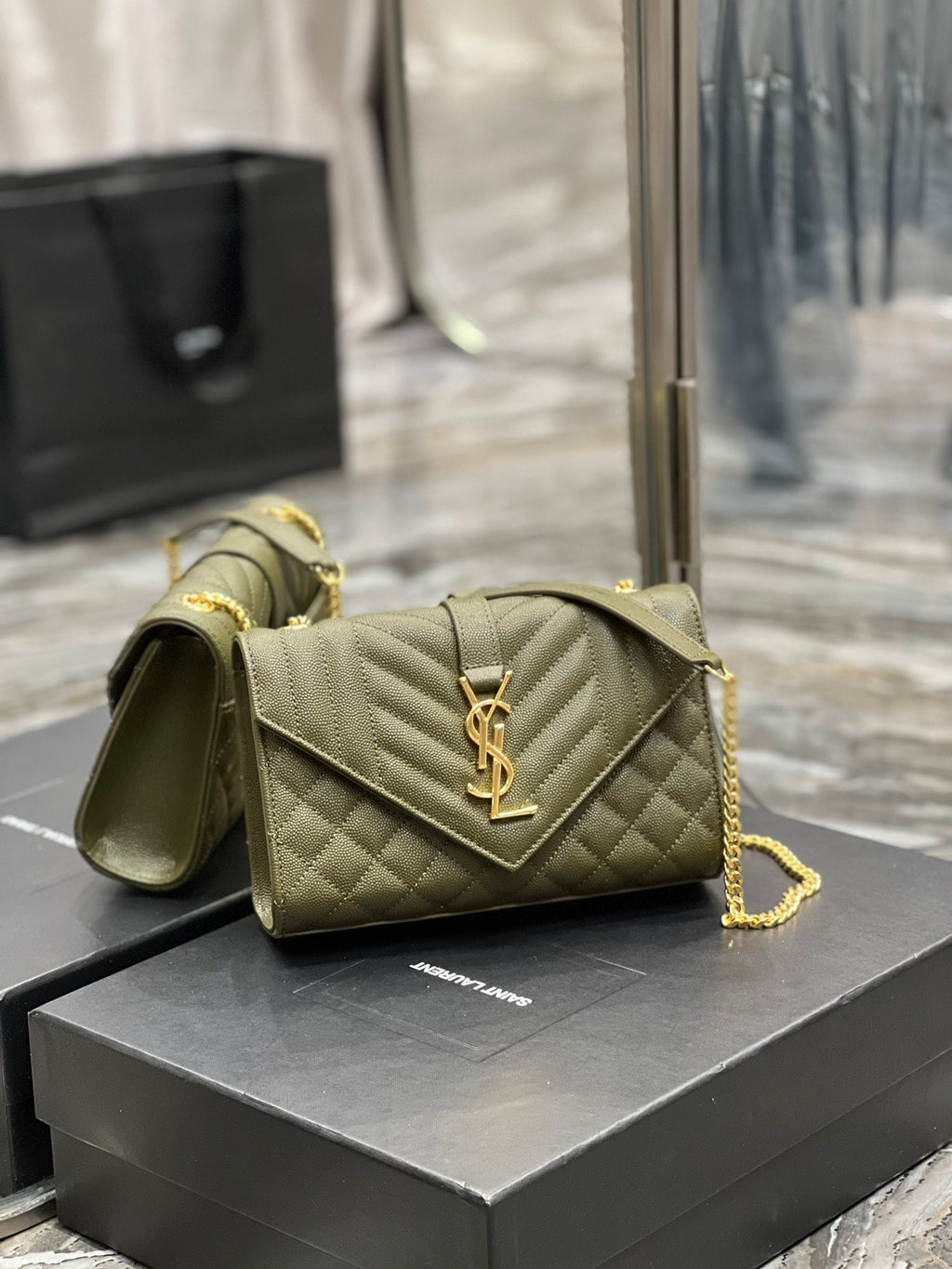 Saint Laurent Small Bag In Mix Matelasse 21cm