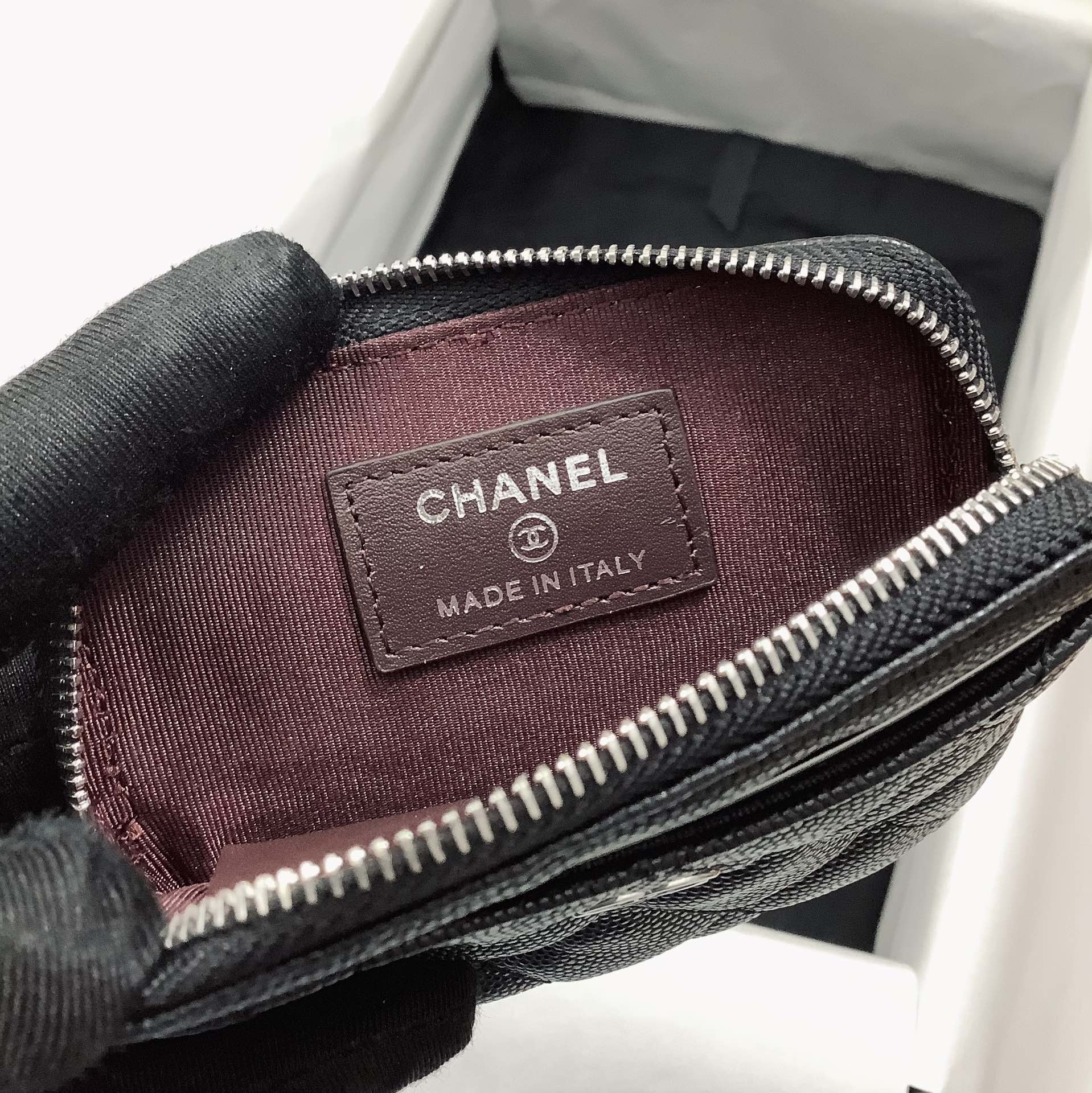 CO-CO Chanel Card Holder With Silver Hardware 19cm