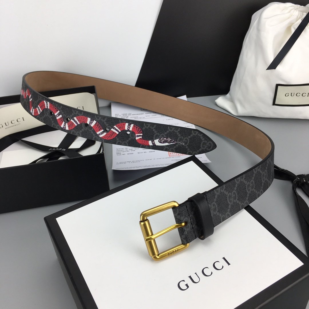 Gucci Belt With Square Buckle Black