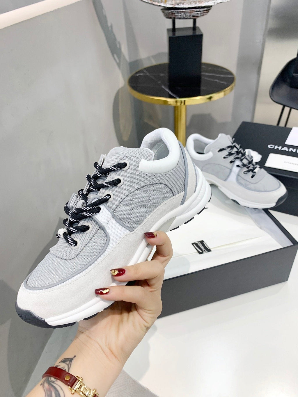 Chanel Trainers Sneakers Grey