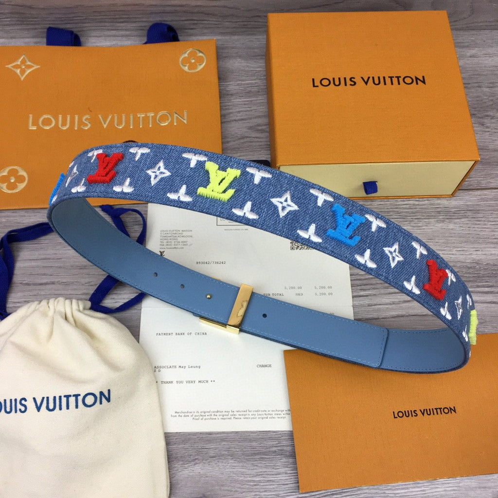 Louis Vuitton Initiales Belt Blue