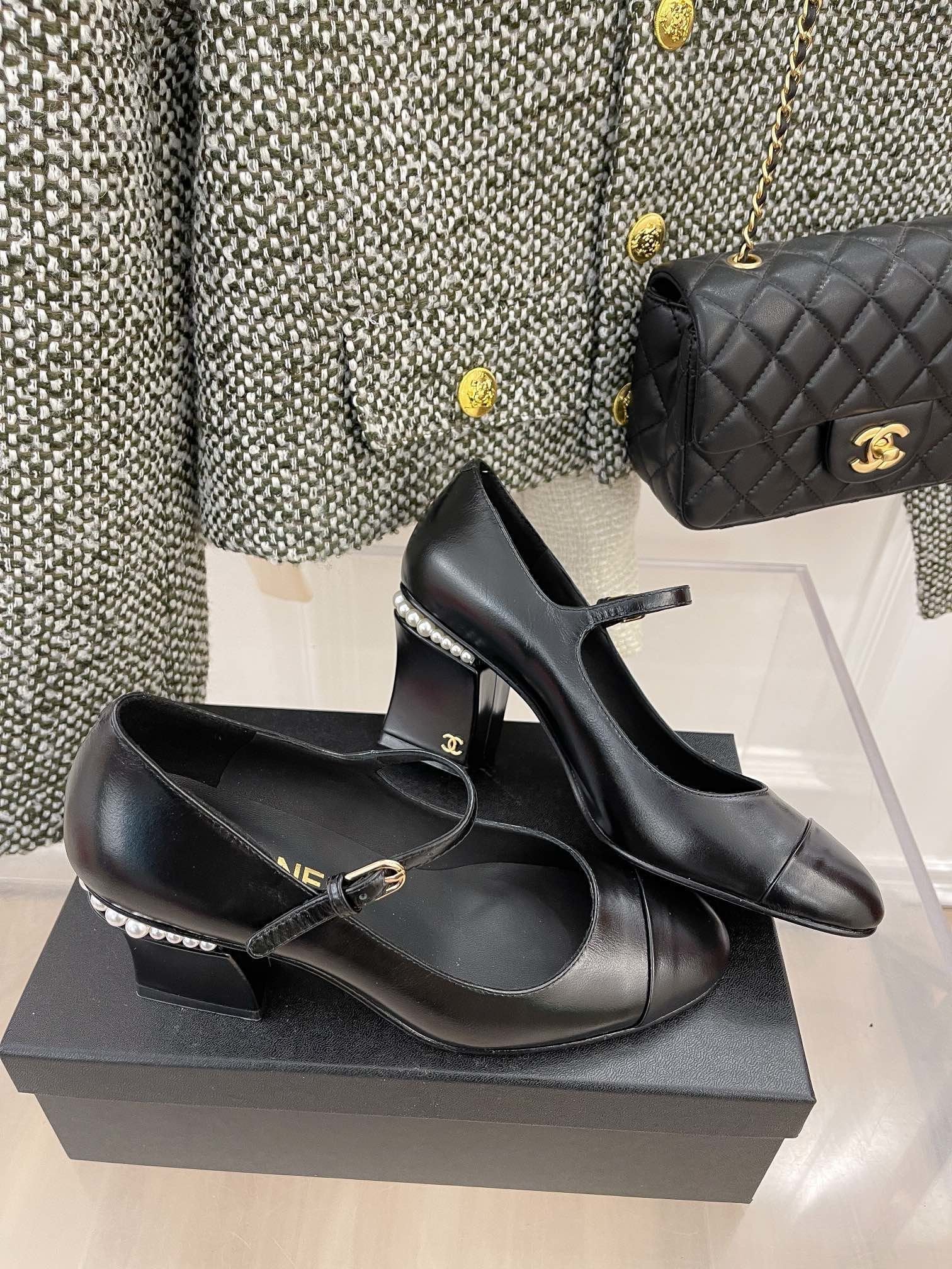 Chanel Open Shoes Black