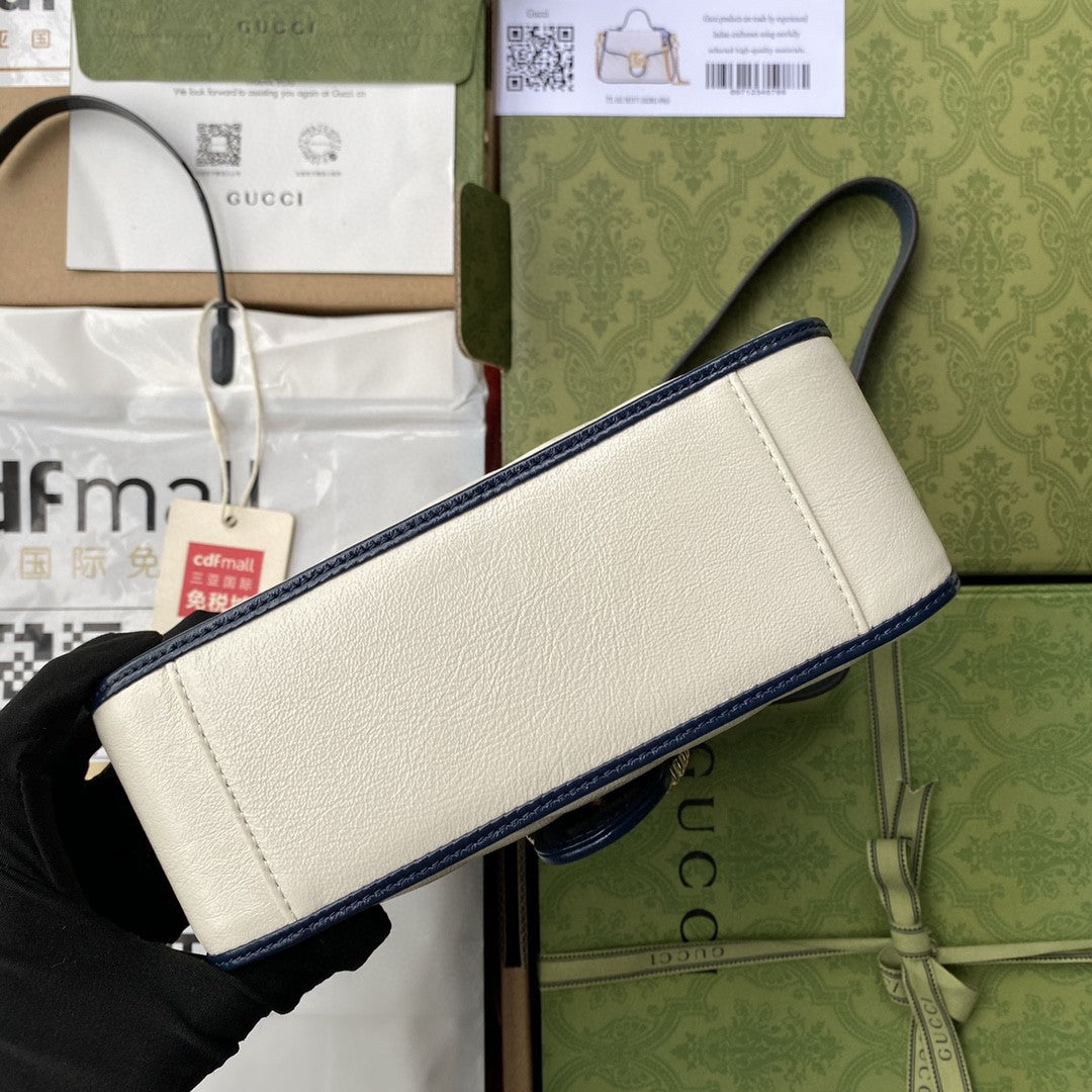 Gucci Marmont Mini Top Handle Bag 26cm White