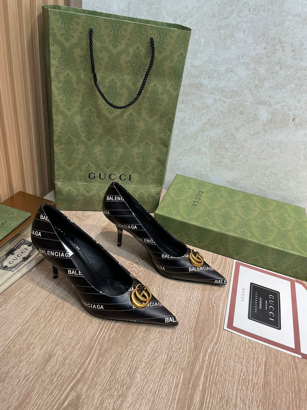 Gucci Balenciaga The Hacker Project Square Knife Pump Black
