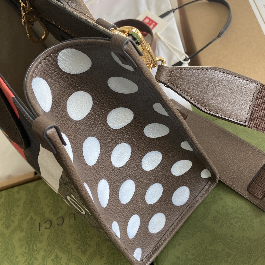 Gucci Medium Tote With Geometric Print 38cm Beige And Ebony