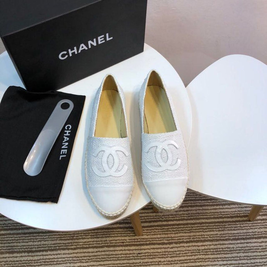 Tweed and Patent Leather CC Espadrilles Spring/Summer Collection Act 2 White