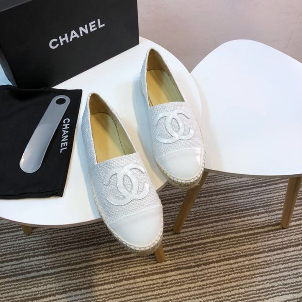 Tweed and Patent Leather CC Espadrilles Spring/Summer Collection Act 2 White