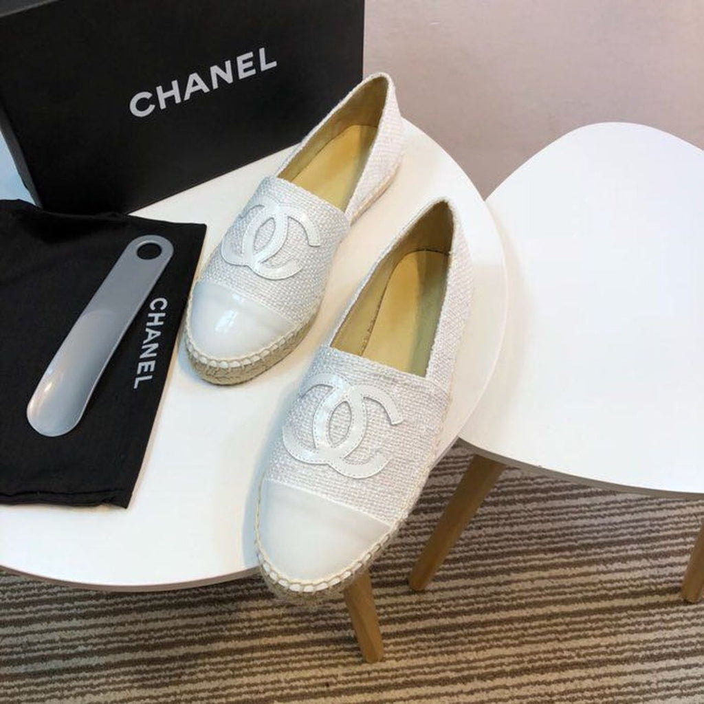 Tweed and Patent Leather CC Espadrilles Spring/Summer Collection Act 2 White