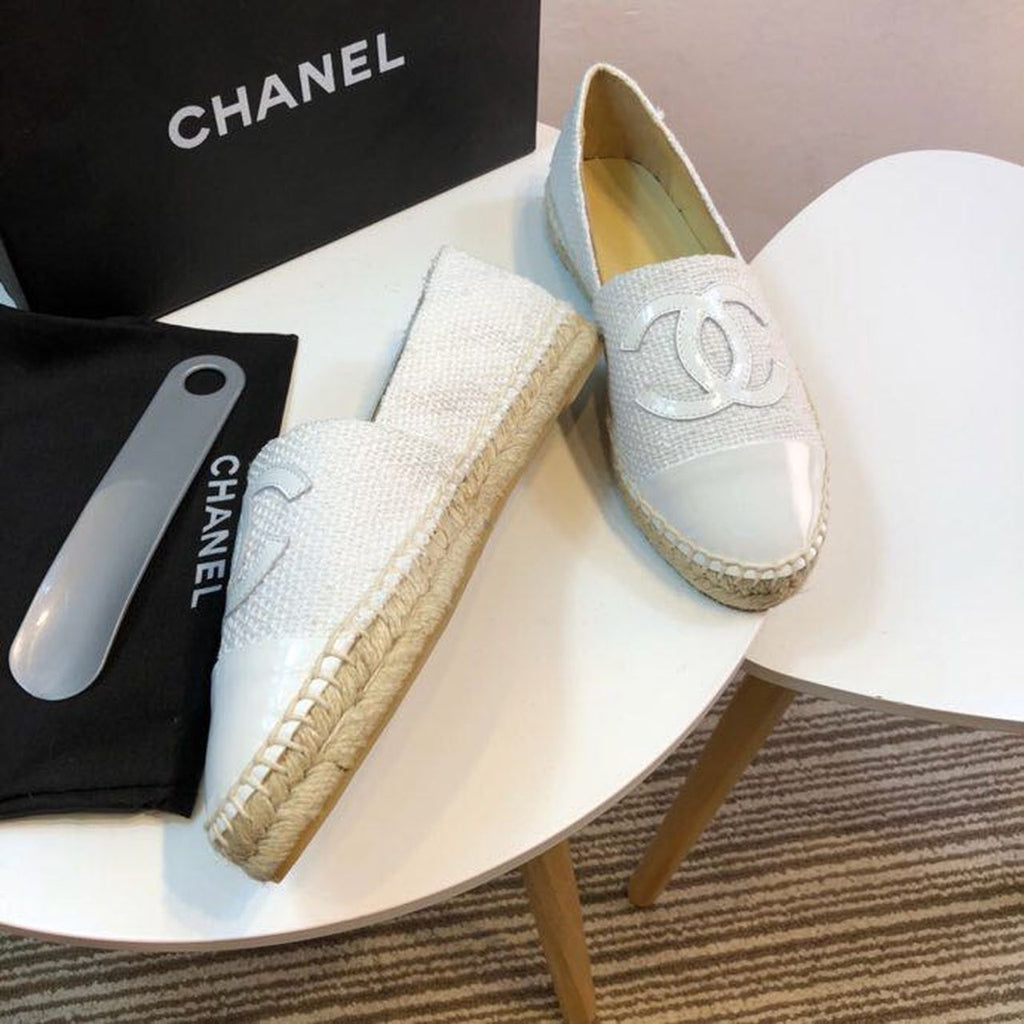 Tweed and Patent Leather CC Espadrilles Spring/Summer Collection Act 2 White