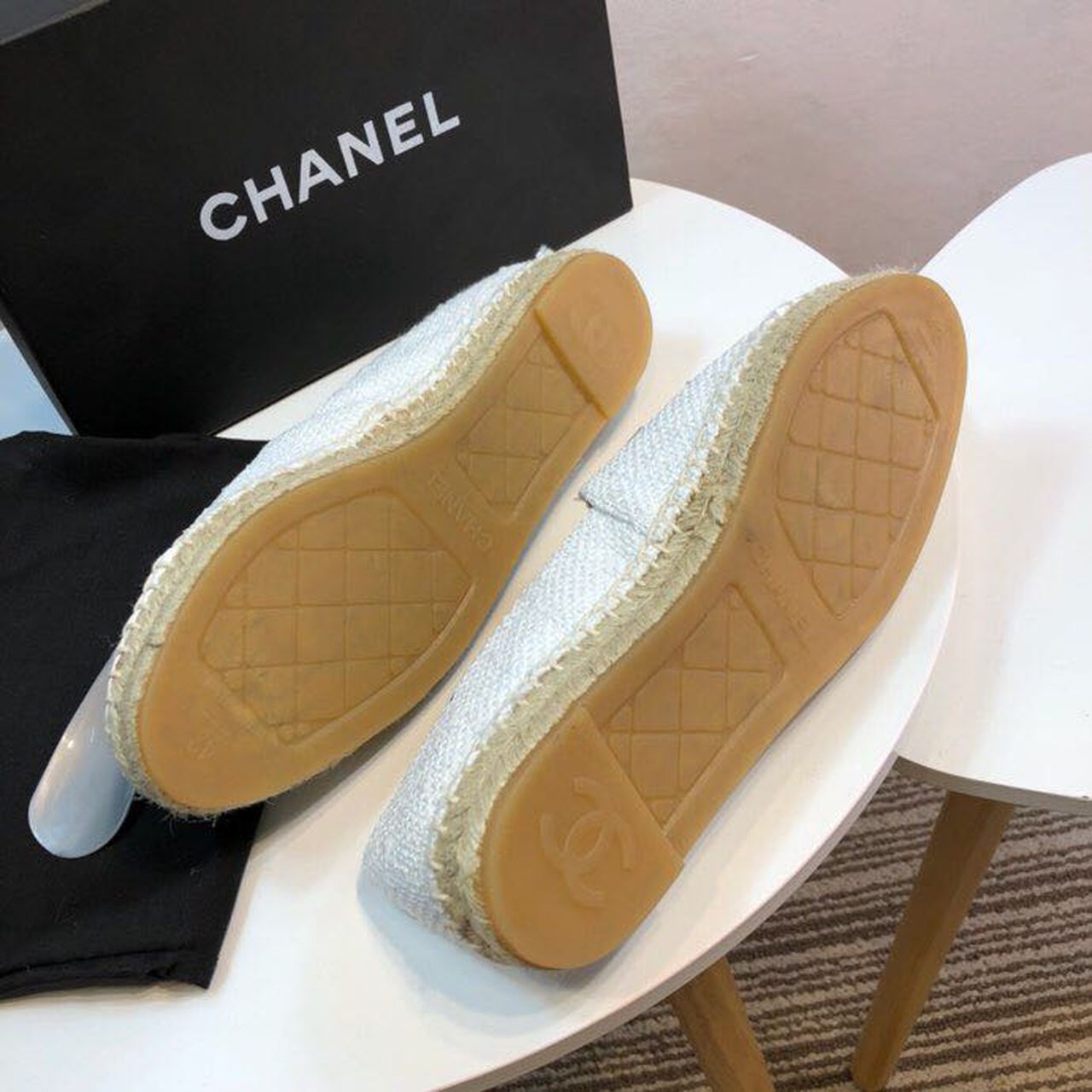 Tweed and Patent Leather CC Espadrilles Spring/Summer Collection Act 2 White