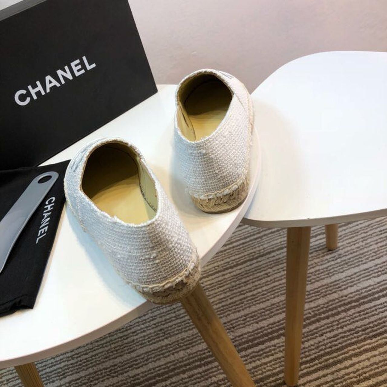 Tweed and Patent Leather CC Espadrilles Spring/Summer Collection Act 2 White