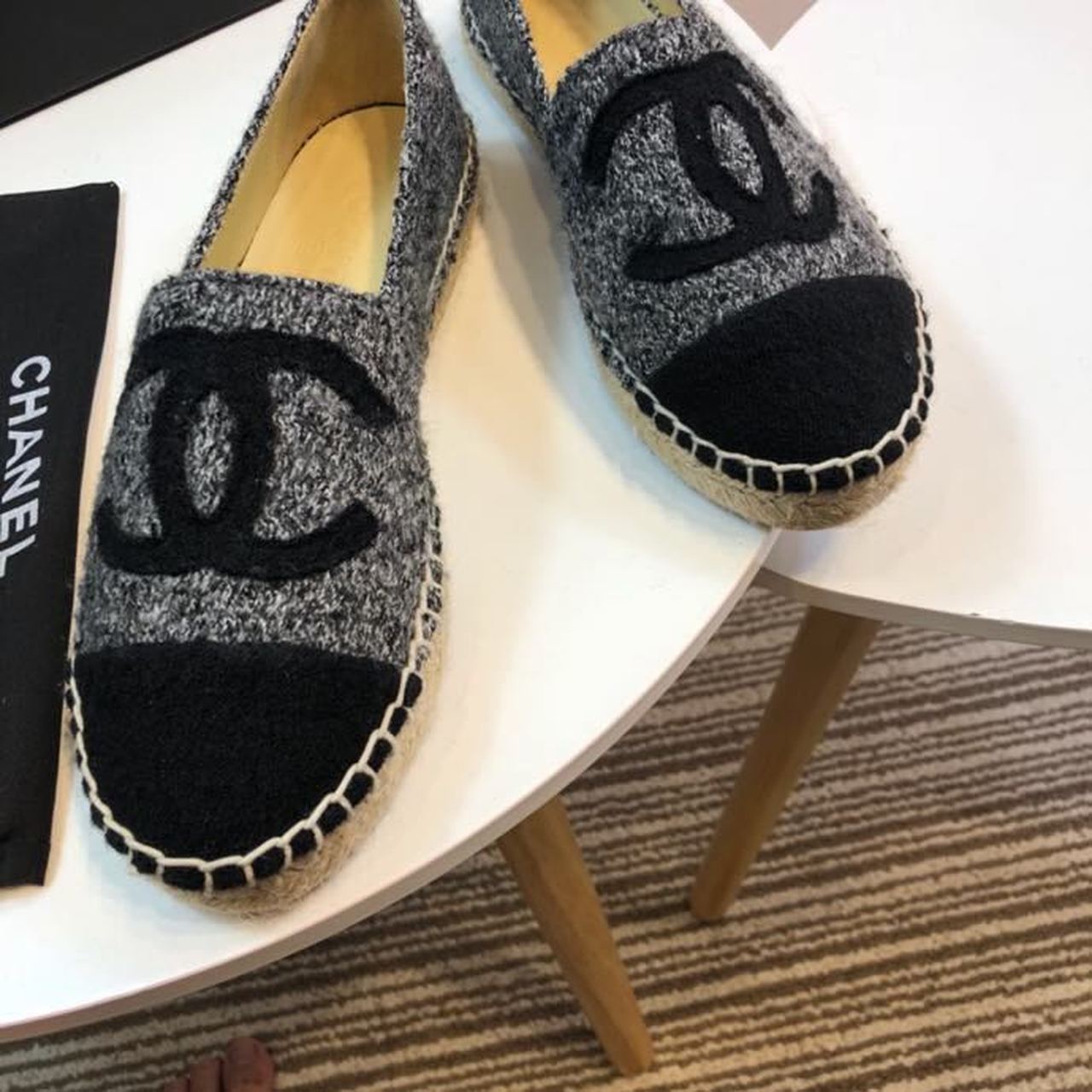 Tweed and Fabric Espadrilles Spring/Summer Collection Act 2 Grey/Black