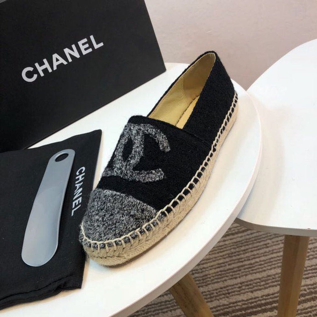 Chanel Tweed and Fabric Espadrilles Spring/Summer Collection Act 2 Black/Grey