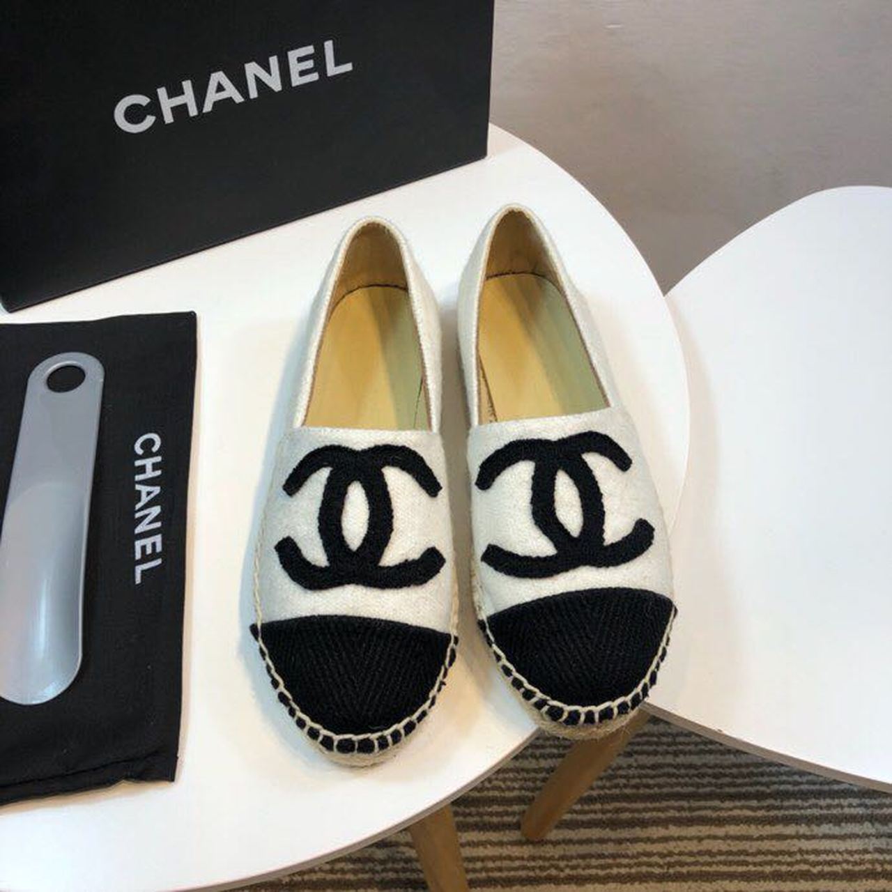 Chanel Tweed and Fabric Espadrilles Spring/Summer Collection Act 2 White/Black