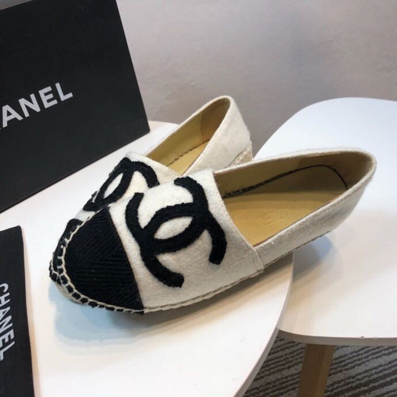 Chanel Tweed and Fabric Espadrilles Spring/Summer Collection Act 2 White/Black