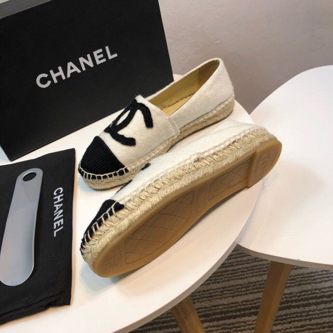 Chanel Tweed and Fabric Espadrilles Spring/Summer Collection Act 2 White/Black