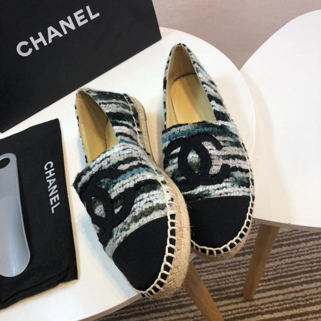 Chanel Wool and Fabric Espadrilles Spring/Summer Collection Act 2 Black/Grey