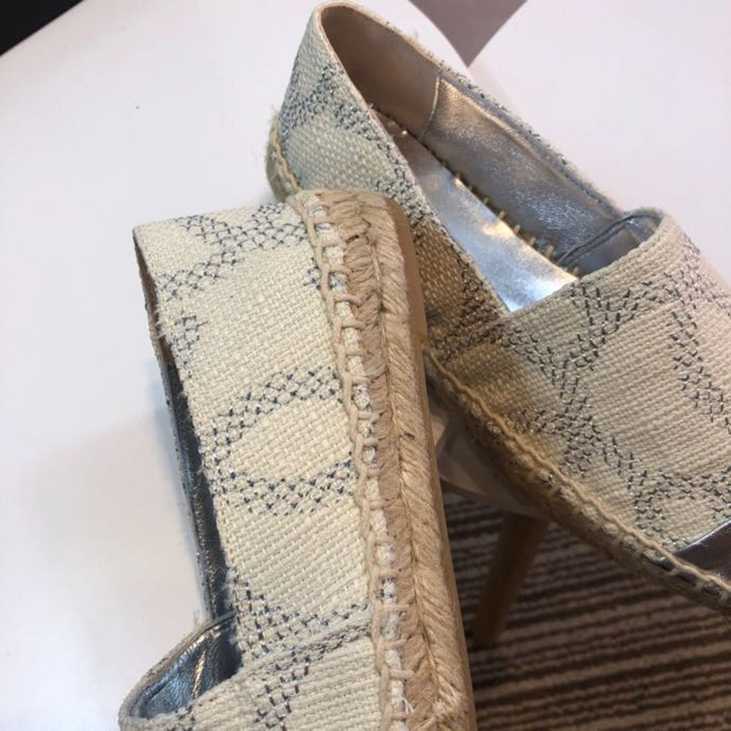 Chanel Tweed and Lambskin Toe Espadrilles Spring/Summer Collection Act 2 White/Silver