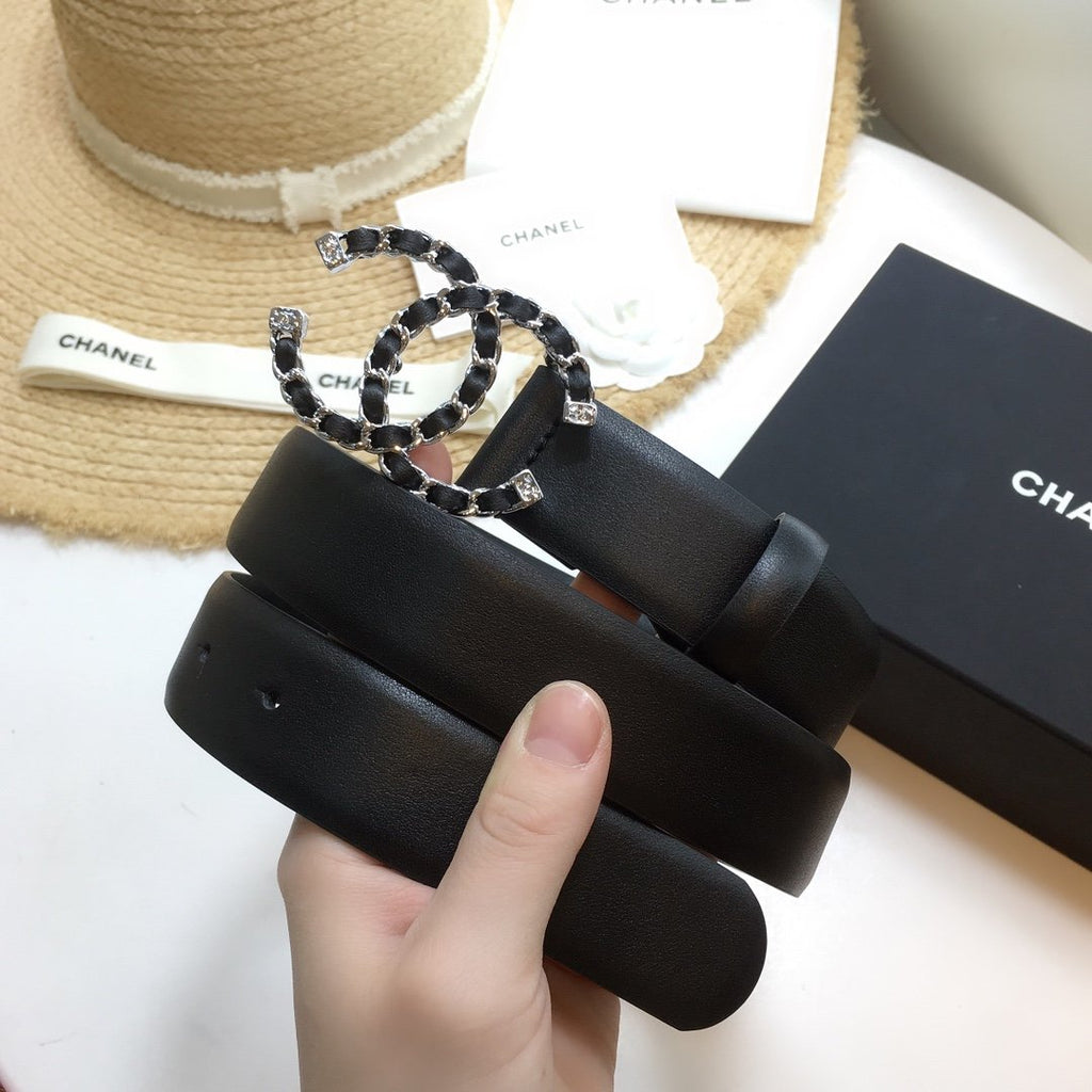 Chanel Belt With Double C Buckle Black