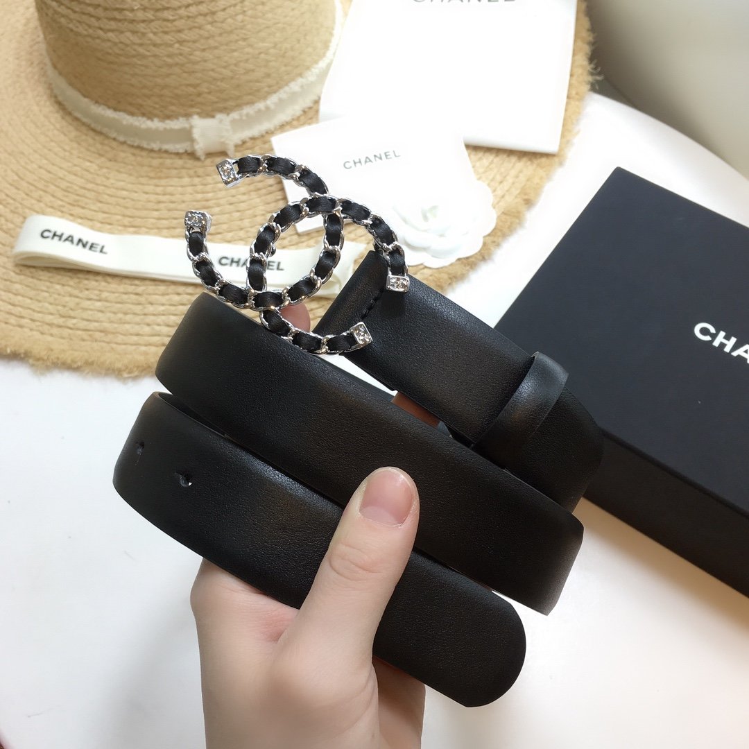 Chanel Belt With Double C Buckle Black