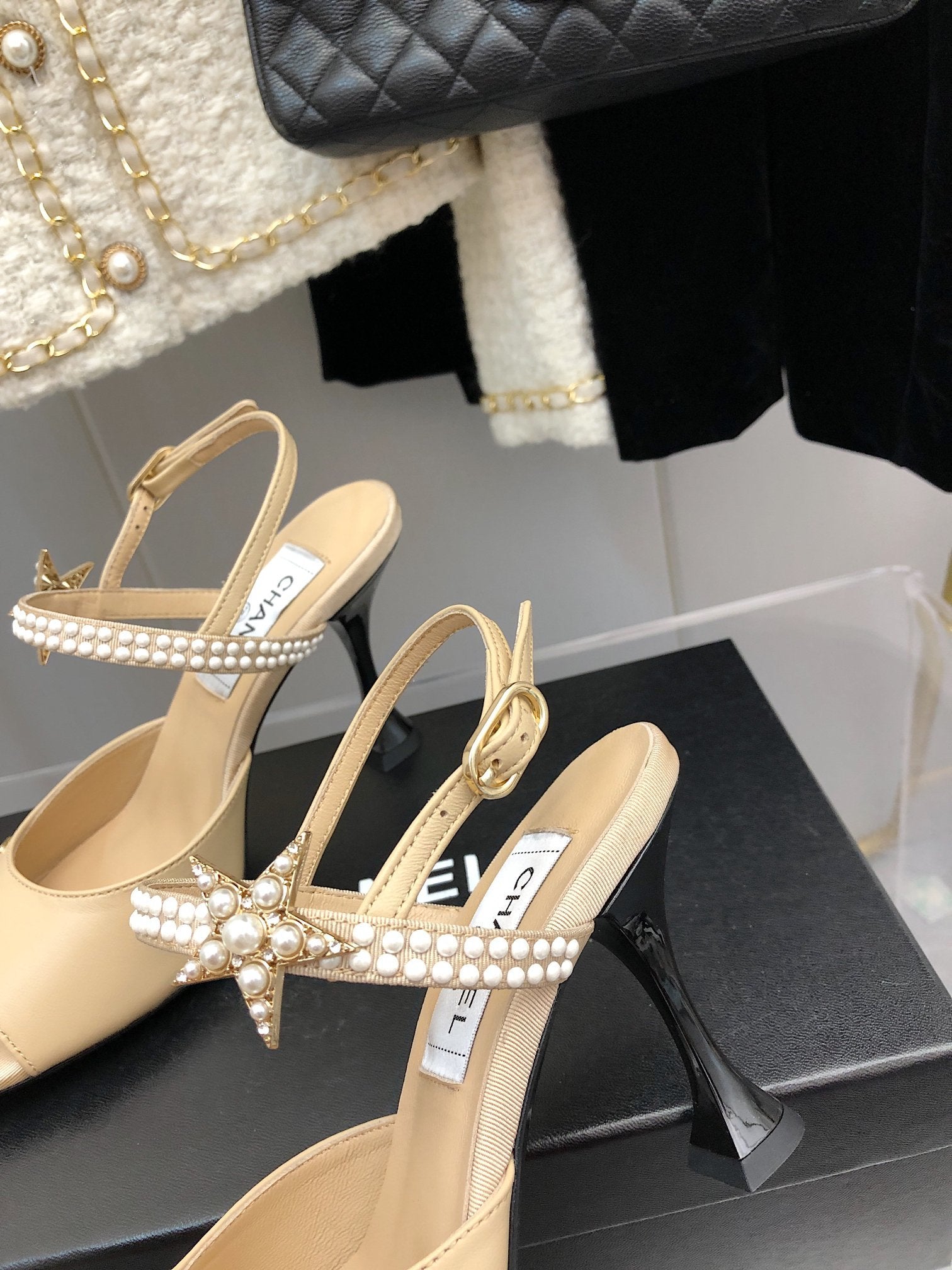 Chanel Open Shoes Beige