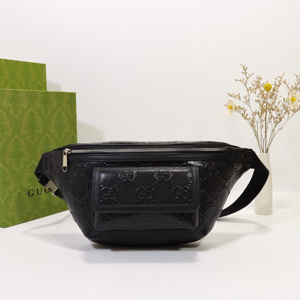 Gucci Embossed Belt Bag 28cm Black