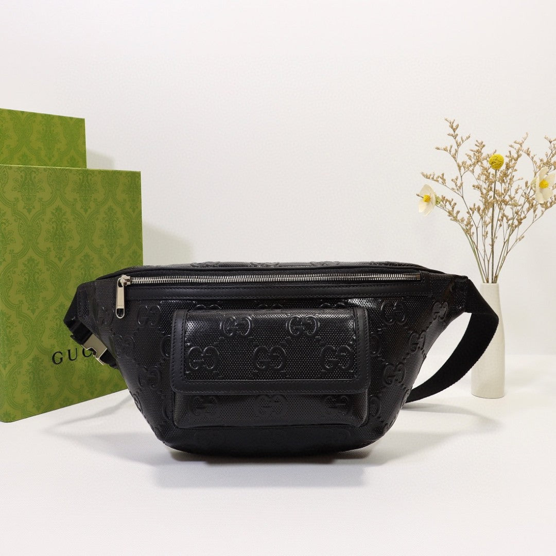 Gucci Embossed Belt Bag 28cm Black