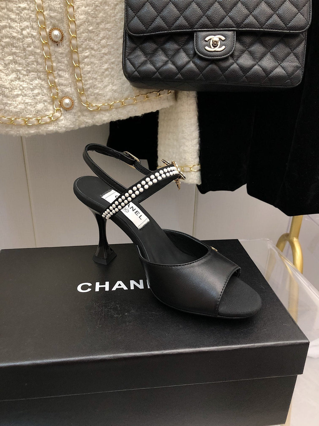 Chanel Open Shoes Black
