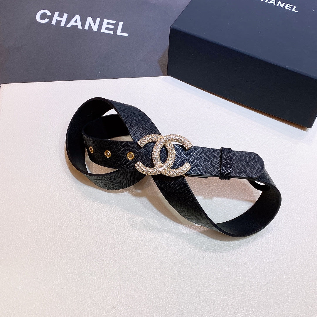 Chanel Belt With Beaded Buckle Black