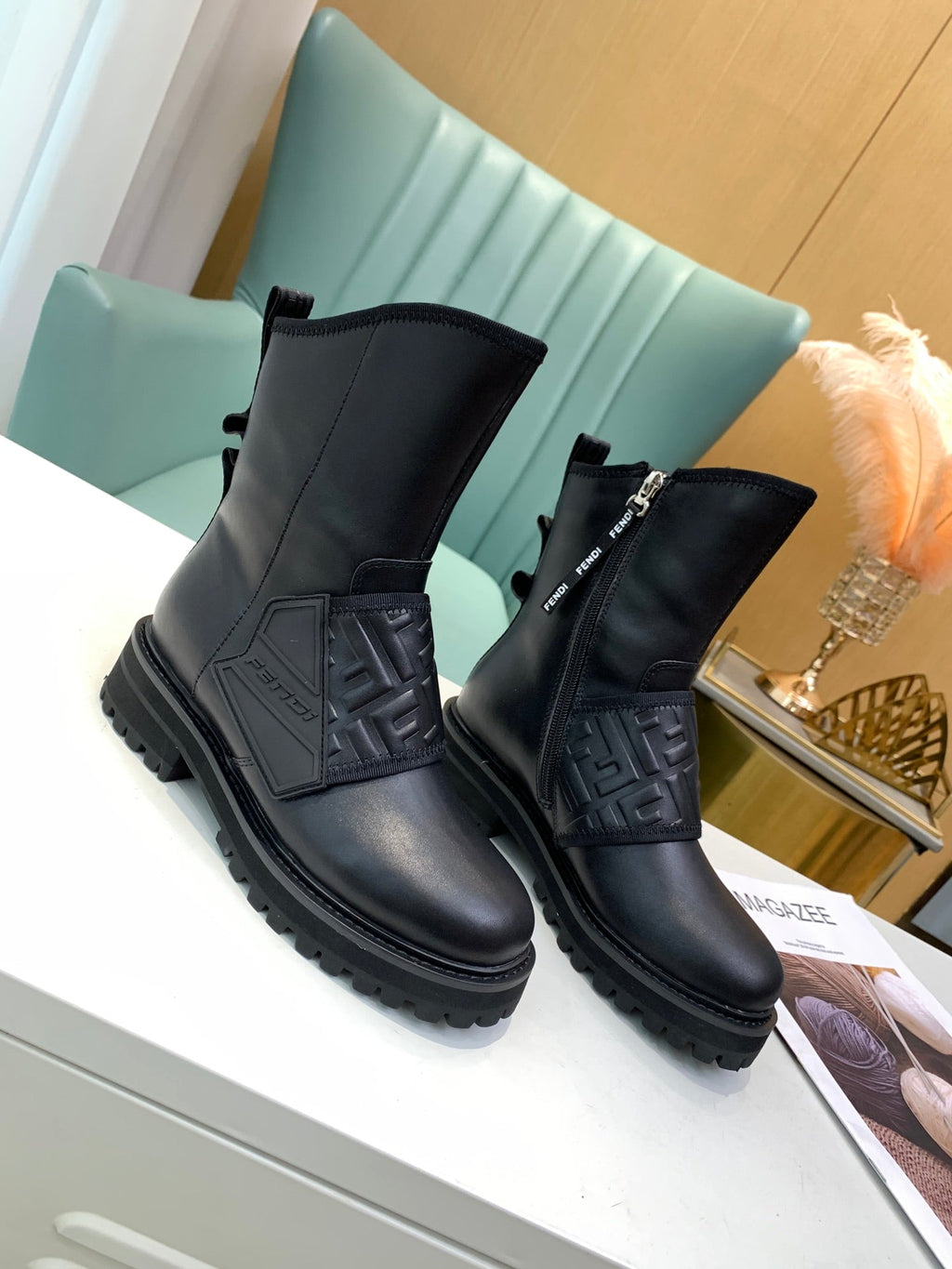 Fendi Signature Boots Black