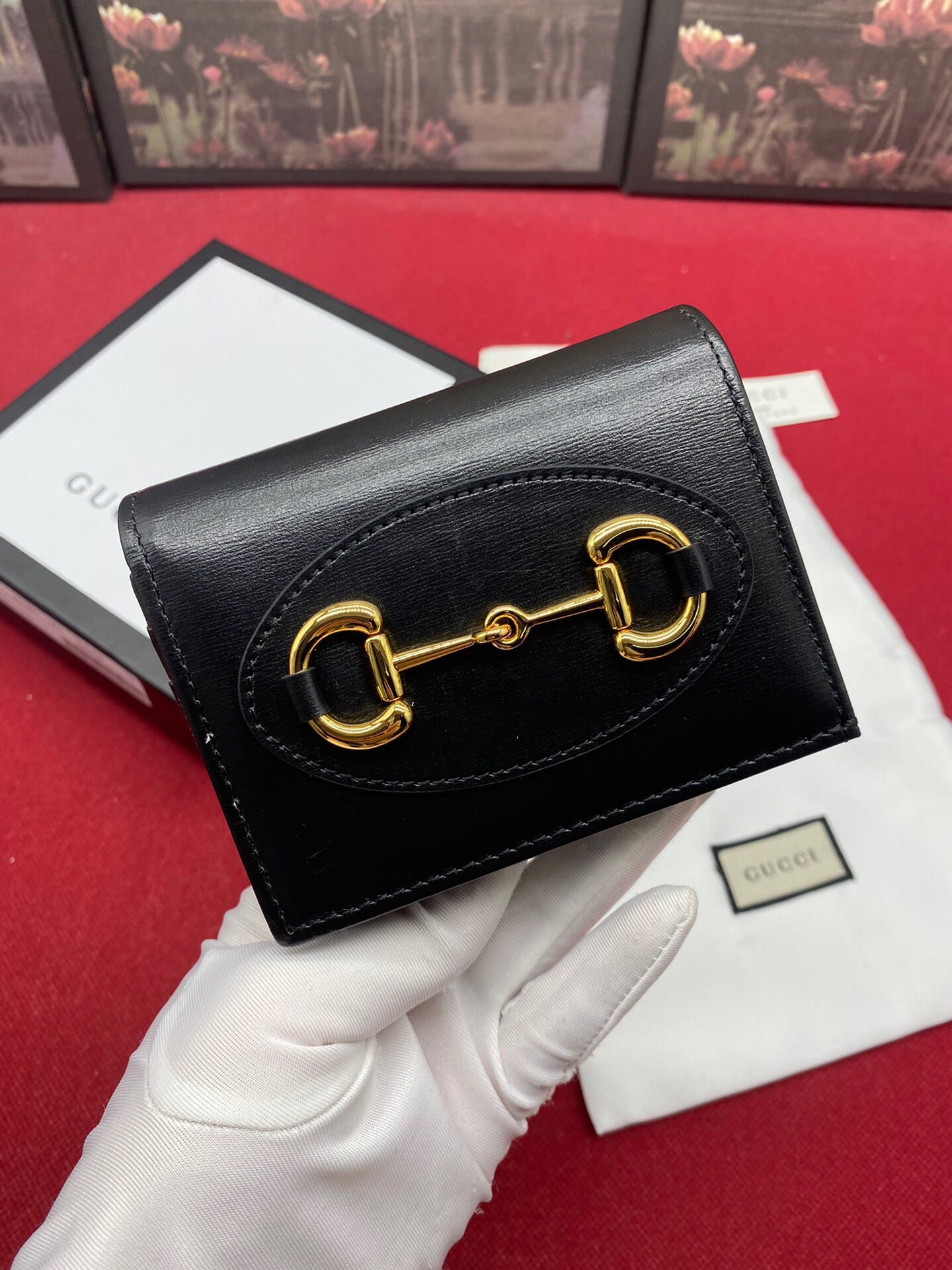 Gucci Horsebit 1955 Black Card Case 11cm
