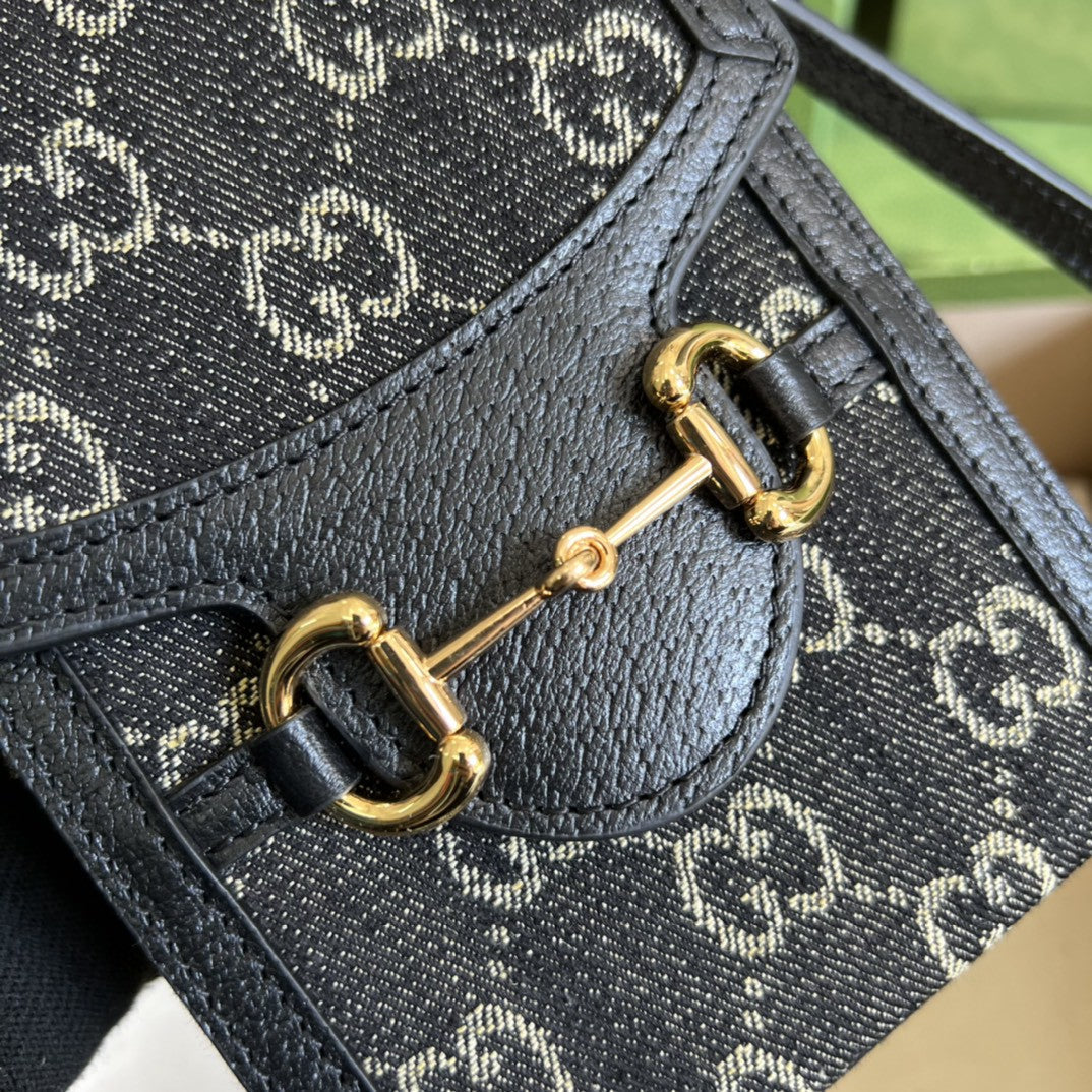 Gucci 625615 Horsebit 1955 Mini Bag 12cm Black