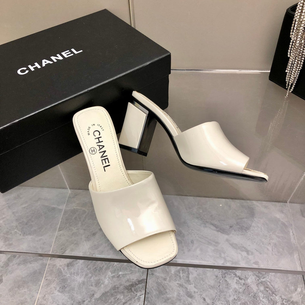Chanel Mules White