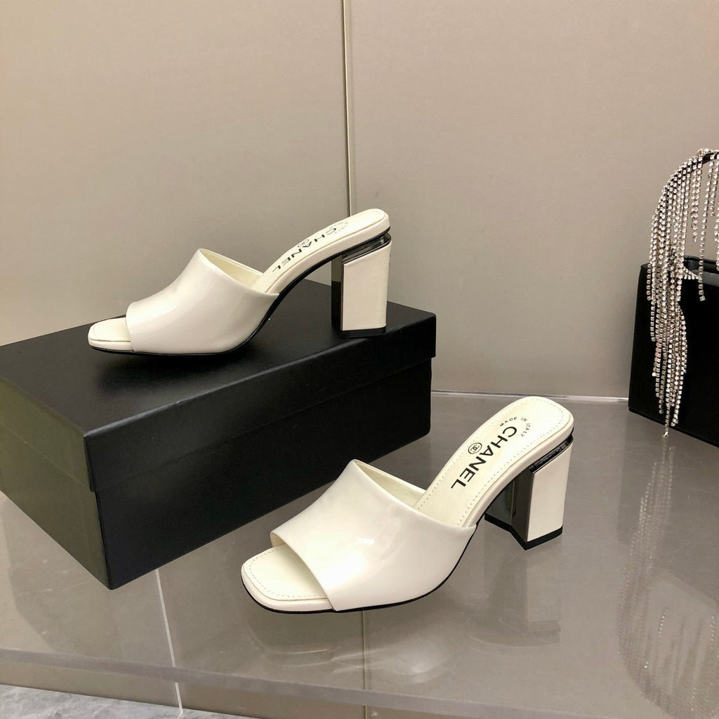 Chanel Mules White