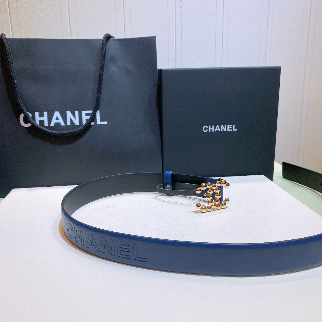 Chanel Belt With Bead Buckle Purple