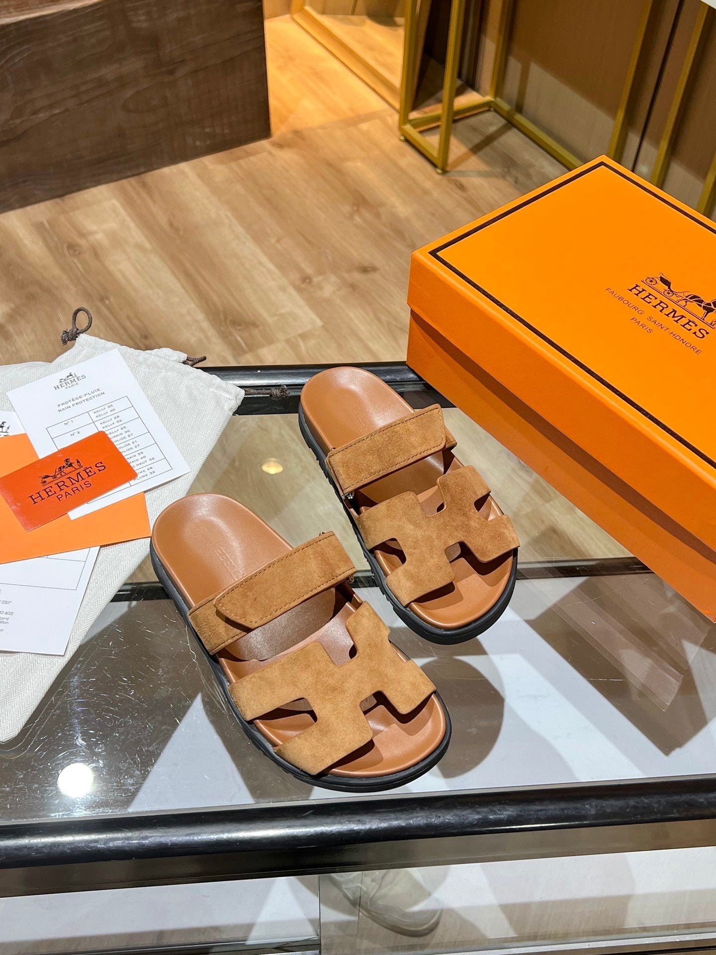 Hermes Oran Sandal Brown