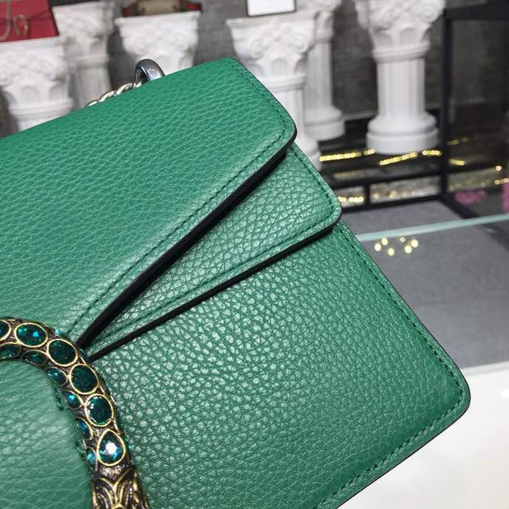 Gucci Dionysus Crystal Shoulder Bag 28cm 400249 Calfskin Leather Spring/Summer Collection, Green