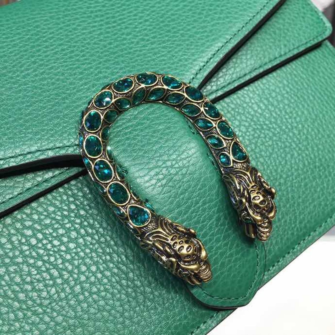 Gucci Dionysus Crystal Shoulder Bag 28cm 400249 Calfskin Leather Spring/Summer Collection, Green
