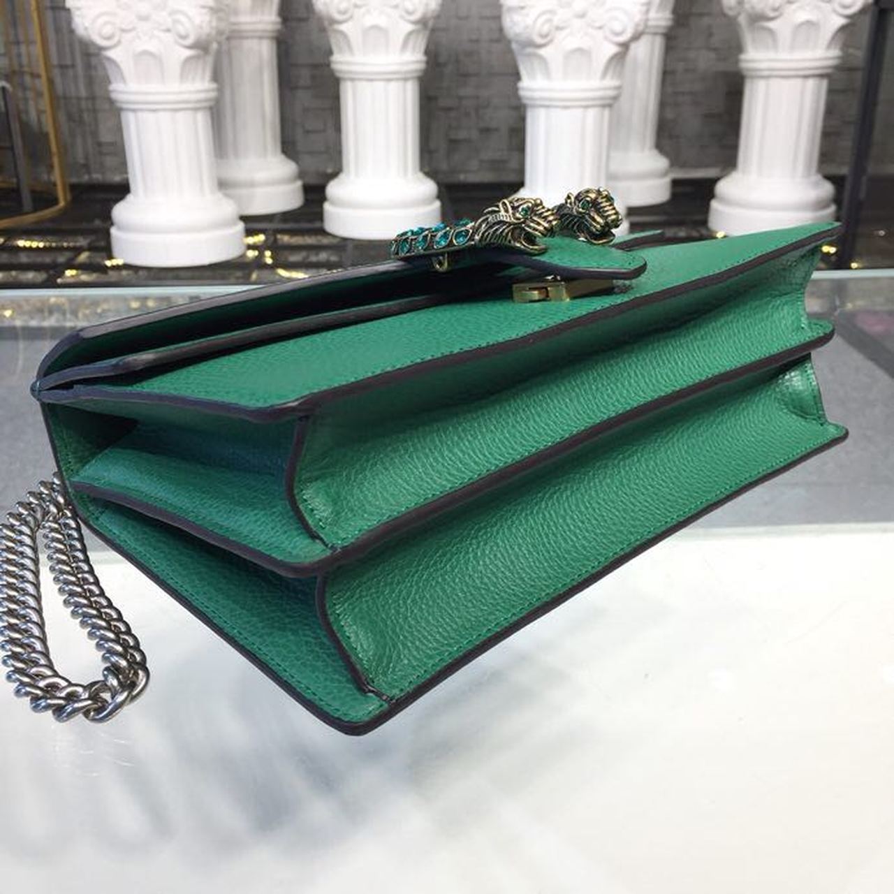 Gucci Dionysus Crystal Shoulder Bag 28cm 400249 Calfskin Leather Spring/Summer Collection, Green